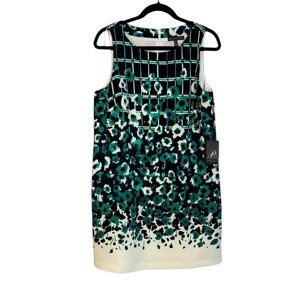 Adrianna Papell Business Sleeveless Printed Crepe Floral Shift Dress Size 10